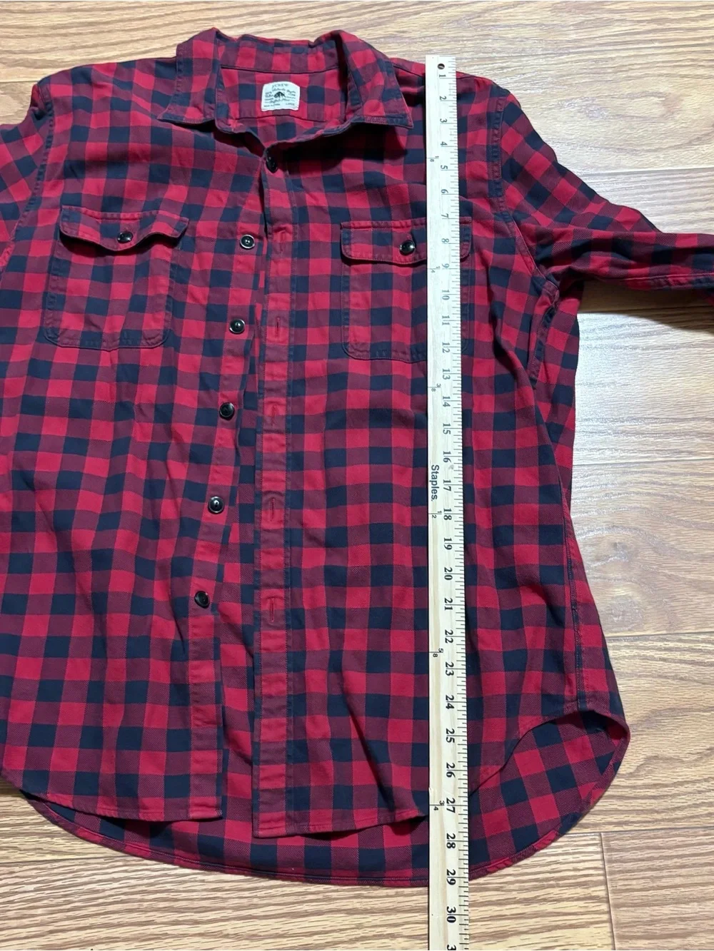 J. Crew Men's Flannel Shirt Plaid Large Long Sleeve Button Front Outdoor